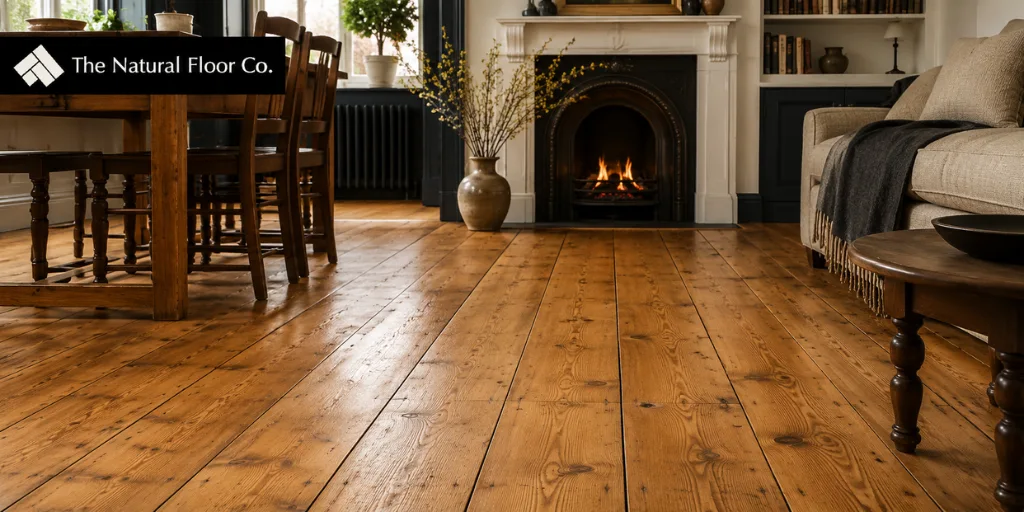 Restored Victorian pine floorboards in a London period property by The Natural Floor Co.