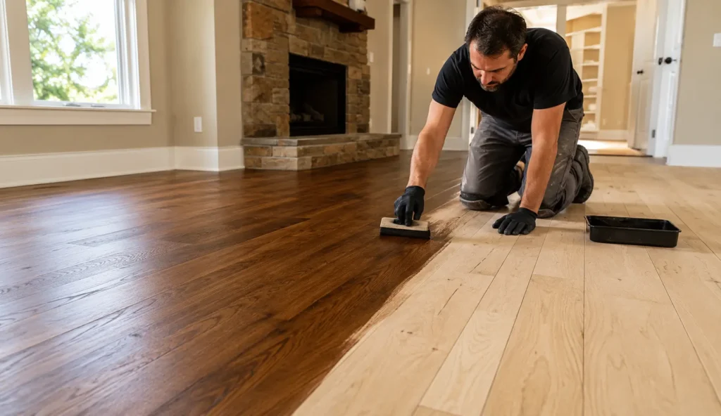 floor sanding common: How to Stain a Wood Floor